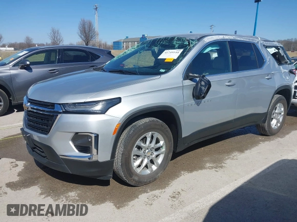 2022 Chevrolet Traverse LS with VIN 1GNERFKW6NJ162594, listed as a IAAI auction lot 41749144 with 13,519 mi miles and . Bid and sale history available at DreamBid. Image 2.