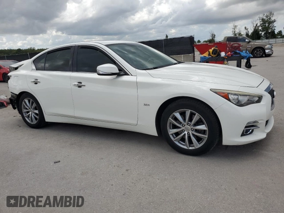 2017 Infiniti Q50 Premium with VIN JN1EV7AP7HM732368, listed as a Copart auction lot 59791965 with 127,699 mi miles and Salvage title. Bid and sale history available at DreamBid. Image 4.