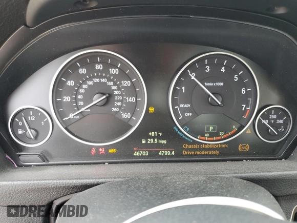2015 BMW 3 Series 320i with VIN WBA3B1G55FNT64017, listed as a Copart auction lot 50807865 with 46,703 mi miles and Salvage Title. Bid and sale history available at carsss.com. Image 9.