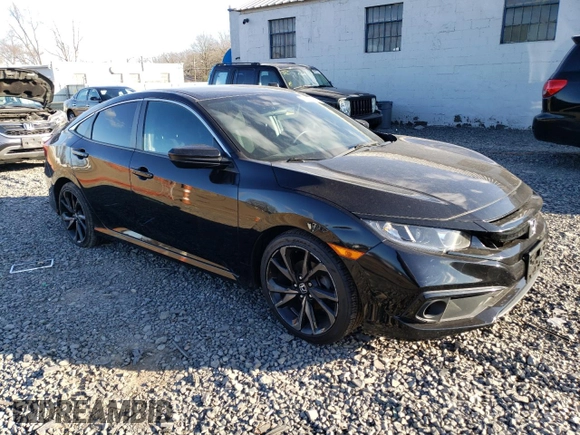 2020 Honda Civic Sedan Sport with VIN 19XFC2F83LE211893, listed as a Copart auction lot 88170695 with 47,260 mi miles and Salvage Title. Bid and sale history available at carsss.com. Image 4.