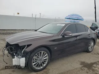 2019 Infiniti Q50 Luxe z VIN JN1EV7AP7KM511845, wystawiony jako Copart lot #48928515 z przebiegiem 59 022 mil mil oraz Szkoda całkowita • Salvage title. Historia ofert i sprzedaży dostępna na DreamBid. Obrazek 1.