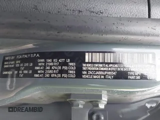 2018 Jeep Renegade Latitude with VIN ZACCJABB9JPH85547, listed as a IAAI auction lot 41511374 with 79,837 mi miles. Bid and sale history available at carsss.com. Image 9.