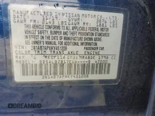 2019 Nissan Sentra SV z VIN 3N1AB7APXKY451208, wystawiony jako Copart lot #50192595 z przebiegiem 79 633 mil mil oraz Szkoda całkowita • Salvage title. Historia ofert i sprzedaży dostępna na DreamBid. Obrazek 12.