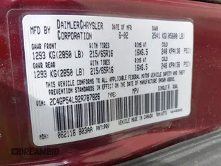 2002 Chrysler Town & Country LXi with VIN 2C4GP54L92R787826, listed as a IAAI auction lot 42079820 with 231,390 mi miles. Bid and sale history available at carsss.com. Image 9.