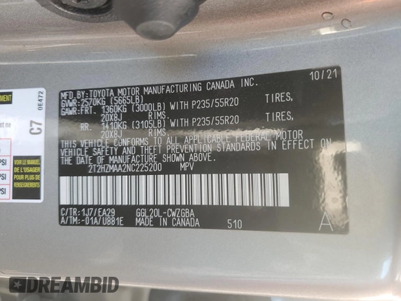2022 Lexus RX with VIN 2T2HZMAA2NC225200, listed as a Copart auction lot 45314685 with 63,763 mi miles and Salvage Title. Bid and sale history available at carsss.com. Image 14.