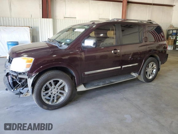 2014 Nissan Armada Platinum z VIN 5N1BA0NFXEN610416, wystawiony jako Copart lot #74033474 z przebiegiem 151 302 mil mil oraz Szkoda całkowita • Salvage title. Historia ofert i sprzedaży dostępna na DreamBid. Obrazek 1.