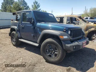 2025 Jeep Wrangler Sport S z VIN 1C4PJXAN2SW532381, wystawiony jako Copart lot #56226185 z przebiegiem Nie podano mil oraz Nie do naprawy • Non repairable. Historia ofert i sprzedaży dostępna na DreamBid. Obrazek 4.