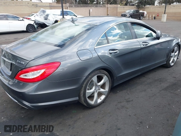 2012 Mercedes-Benz CLS 550 with VIN WDDLJ9BB1CA050374, listed as a IAAI auction lot 41883964 with 61,748 mi miles and . Bid and sale history available at DreamBid. Image 4.