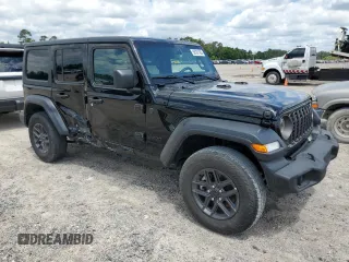 2024 Jeep Wrangler Sport S with VIN 1C4PJXDNXRW349946, listed as a Copart auction lot 56701185 with 6,310 mi miles and Salvage Title. Bid and sale history available at DreamBid. Image 4.