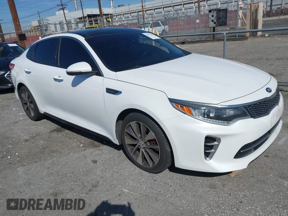 2016 Kia Optima SX Turbo with VIN 5XXGW4L26GG021378, listed as a IAAI auction lot 41852249 with 98,239 mi miles and . Bid and sale history available at carsss.com. Image 1.