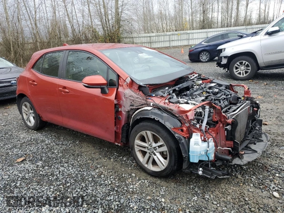 2019 Toyota Corolla Hatchback SE with VIN JTNK4RBE3K3042024, listed as a Copart auction lot 80645314 with 46,186 mi miles and Salvage Title. Bid and sale history available at carsss.com. Image 4.