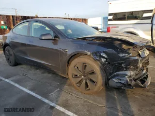 2024 Tesla Model 3 with VIN 5YJ3E1EA8RF755417, listed as a Copart auction lot 43741625 with 6,497 mi miles and Salvage Title. Bid and sale history available at carsss.com. Image 4.
