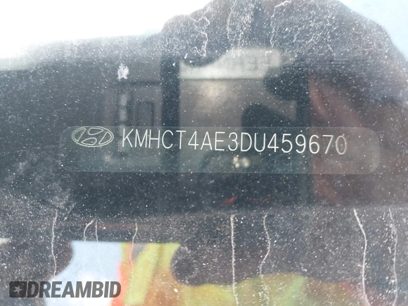 2013 Hyundai Accent GLS with VIN KMHCT4AE3DU459670, listed as a IAAI auction lot 39664548 with 155,591 mi miles. Bid and sale history available at carsss.com. Image 9.