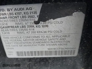 2018 Audi Q3 Premium with VIN WA1BCCFS0JR010450, listed as a IAAI auction lot 41583173 with 100,140 mi miles. Bid and sale history available at carsss.com. Image 9.