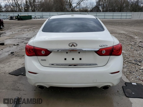 2015 Infiniti Q50 Premium with VIN JN1BV7AR8FM414003, listed as a Copart auction lot 54315965 with 102,596 mi miles and Non Repairable. Bid and sale history available at carsss.com. Image 6.