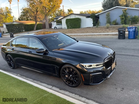 2022 BMW 7 Series 750i xDrive with VIN WBA7U2C02NCH89848, listed as a Copart auction lot 84766184 with 19,758 mi miles and Salvage Title. Bid and sale history available at carsss.com. Image 1.