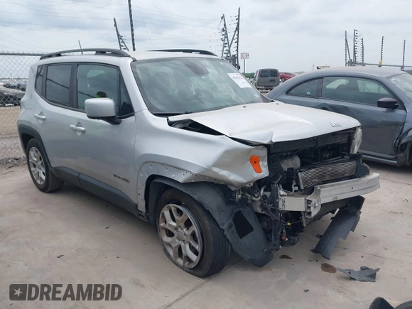 2018 Jeep Renegade Latitude z VIN ZACCJABB6JPH21210, wystawiony jako IAAI lot #42415422 z przebiegiem 79 640 mil mil oraz . Historia ofert i sprzedaży dostępna na DreamBid. Obrazek 1.