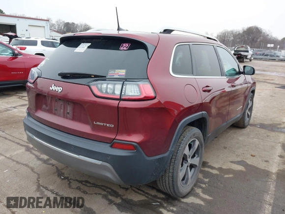 2020 Jeep Cherokee Limited with VIN 1C4PJLDB0LD570909, listed as a IAAI auction lot 41293813 with 61,492 mi miles. Bid and sale history available at carsss.com. Image 4.