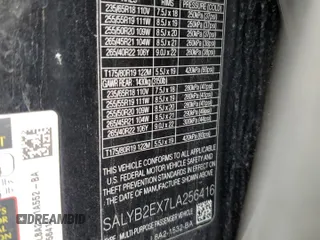 2020 Land Rover Range Rover Velar S with VIN SALYB2EX7LA256416, listed as a Copart auction lot 61964835 with 59,928 mi miles and Salvage title. Bid and sale history available at DreamBid. Image 13.