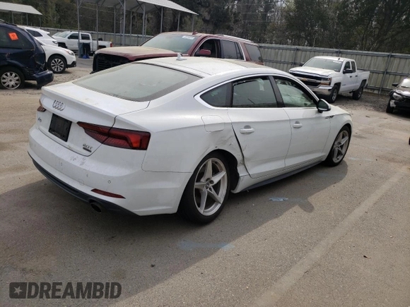 2018 Audi A5 Sportback Premium Plus with VIN WAUENCF57JA134721, listed as a Copart auction lot 43304073 with 0 mi miles. Bid and sale history available at carsss.com. Image 3.