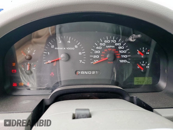 2005 Ford F-150 XLT with VIN 1FTPW12585KF09387, listed as a Copart auction lot 59563175 with 194,153 mi miles and Salvage title. Bid and sale history available at DreamBid. Image 9.