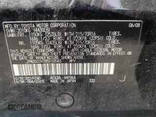 2008 Toyota RAV4 with VIN JTMZD33V285110583, listed as a Copart auction lot 53331855 with 224,226 mi miles and Salvage Title. Bid and sale history available at carsss.com. Image 13.