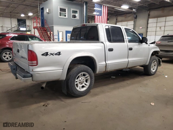 2004 Dodge Dakota Sport with VIN 1D7HG38N34S508009, listed as a Copart auction lot 42217205 with 168,446 mi miles and Salvage Title. Bid and sale history available at carsss.com. Image 3.