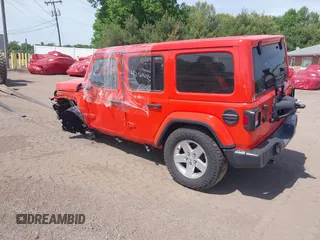 2019 Jeep Wrangler Unlimited Sahara with VIN 1C4HJXEGXKW579982, listed as a IAAI auction lot 42167111 with 98,243 mi miles and . Bid and sale history available at DreamBid. Image 3.