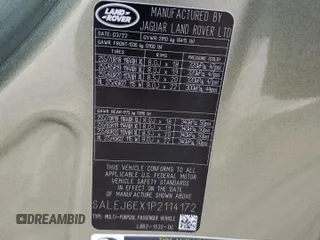 2023 Land Rover Defender S with VIN SALEJ6EX1P2114172, listed as a Copart auction lot 78673644 with Not provided miles and Clean title. Bid and sale history available at DreamBid. Image 13.