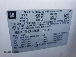 2012 Chevrolet Equinox LTZ with VIN 2GNFLGE54C6198597, listed as a Copart auction lot 87184144 with 164,053 mi miles and Salvage Title. Bid and sale history available at carsss.com. Image 14.