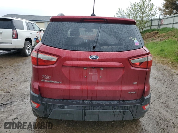 2021 Ford EcoSport SE z VIN MAJ6S3GL4MC397650, wystawiony jako Copart lot #55013075 z przebiegiem 35 714 mil mil oraz Szkoda całkowita • Salvage title. Historia ofert i sprzedaży dostępna na DreamBid. Obrazek 6.
