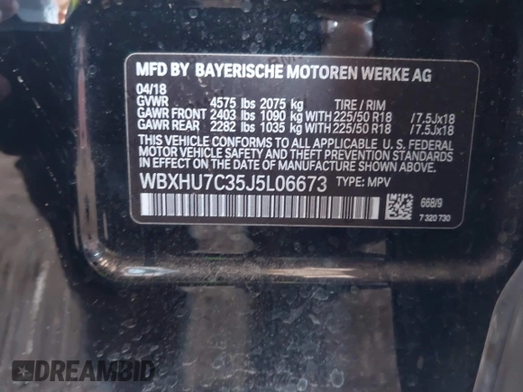 2018 BMW X1 sDrive28i z VIN WBXHU7C35J5L06673, wystawiony jako IAAI lot #42275787 z przebiegiem 61 204 mil mil oraz . Historia ofert i sprzedaży dostępna na DreamBid. Obrazek 9.
