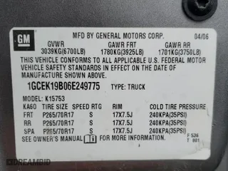 2006 Chevrolet Silverado 1500 LT1 with VIN 1GCEK19B06E249775, listed as a Copart auction lot 51620035 with 173,979 mi miles and Clean Title. Bid and sale history available at carsss.com. Image 12.