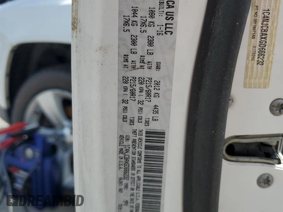 2016 Jeep Compass Sport with VIN 1C4NJCBAXGD666232, listed as a Copart auction lot 55949215 with 163,229 mi miles and Clean Title. Bid and sale history available at DreamBid. Image 12.