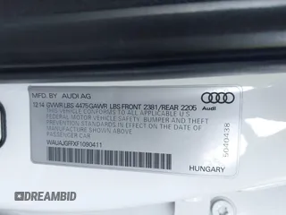 2015 Audi A3 Premium with VIN WAUAJGFFXF1090411, listed as a IAAI auction lot 41220082 with 134,162 mi miles and . Bid and sale history available at DreamBid. Image 9.