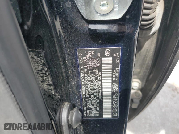 2010 Toyota Prius II with VIN JTDKN3DU2A5132786, listed as a Copart auction lot 53786535 with 170,259 mi miles and Salvage Title. Bid and sale history available at carsss.com. Image 12.
