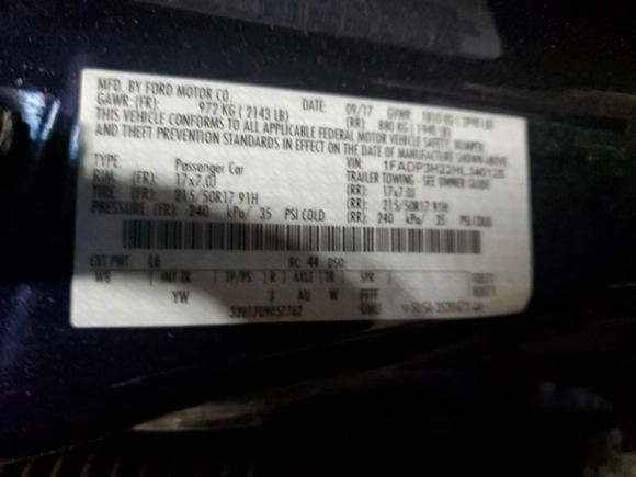 2017 Ford Focus SEL with VIN 1FADP3H22HL340125, listed as a Copart auction lot 51093205 with 81,157 mi miles and Salvage Title. Bid and sale history available at carsss.com. Image 12.