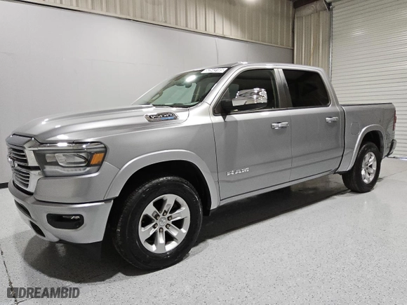 2021 Ram 1500 Laramie with VIN 1C6SRFJT4MN757168, listed as a Copart auction lot 52543185 with 47,031 mi miles and Clean Title. Bid and sale history available at carsss.com. Image 1.