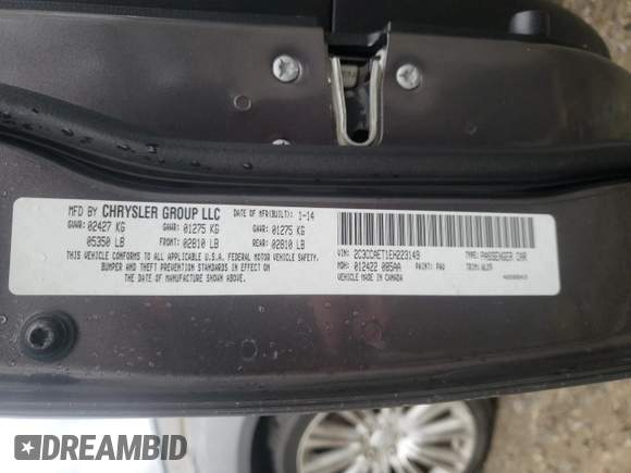 2014 Chrysler 300 with VIN 2C3CCAET1EH223149, listed as a Copart auction lot 86914654 with 182,144 mi miles and Salvage Title. Bid and sale history available at carsss.com. Image 13.