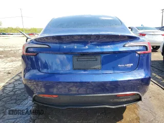 2025 Tesla Model 3 Long Range with VIN 5YJ3E1EB1SF950242, listed as a Copart auction lot 55609035 with 1,344 mi miles and Salvage title. Bid and sale history available at DreamBid. Image 6.