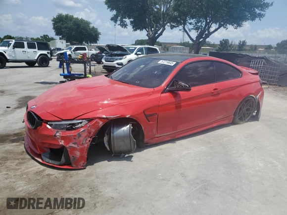 2018 BMW M4 с VIN WBS4Y9C52JAC87905, выставлен на аукционе Copart как лот 57219645 с пробегом 67 944 миль миль и Списание • Salvage title. История ставок и продаж доступна на DreamBid. Изображение 1.