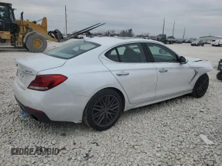 2019 Genesis G70 Dynamic with VIN KMTG34LE3KU014251, listed as a Copart auction lot 87297734 with 97,705 mi miles and Salvage Title. Bid and sale history available at DreamBid. Image 3.