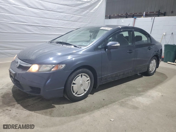 2010 Honda Civic Hybrid with VIN JHMFA3F27AS000535, listed as a Copart auction lot 46923655 with 75,344 mi miles and Salvage Title. Bid and sale history available at carsss.com. Image 1.