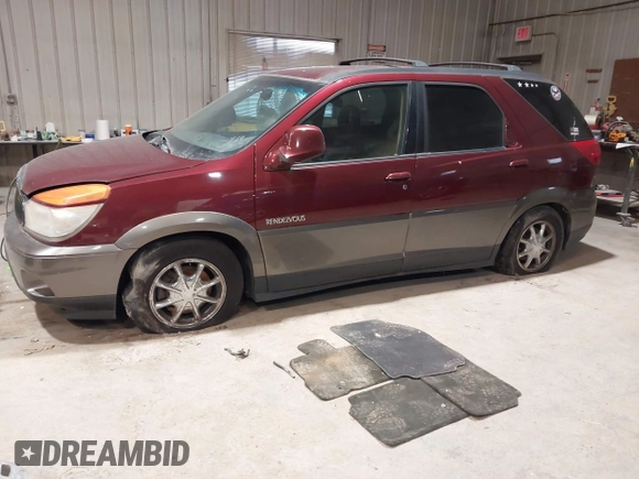 2002 Buick Rendezvous CXL with VIN 3G5DB03E02S505591, listed as a IAAI auction lot 41546574 with 190,657 mi miles and . Bid and sale history available at DreamBid. Image 2.