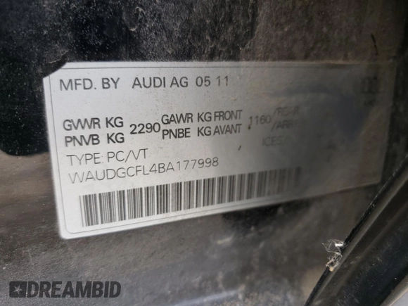 2011 Audi S4 Progressiv plus with VIN WAUDGCFL4BA177998, listed as a Copart auction lot 64897624 with 210,264 mi miles and Clean Title. Bid and sale history available at carsss.com. Image 12.