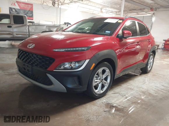 2022 Hyundai Kona SEL with VIN KM8K32AB7NU891234, listed as a IAAI auction lot 41329880 with 20,486 mi miles. Bid and sale history available at carsss.com. Image 2.
