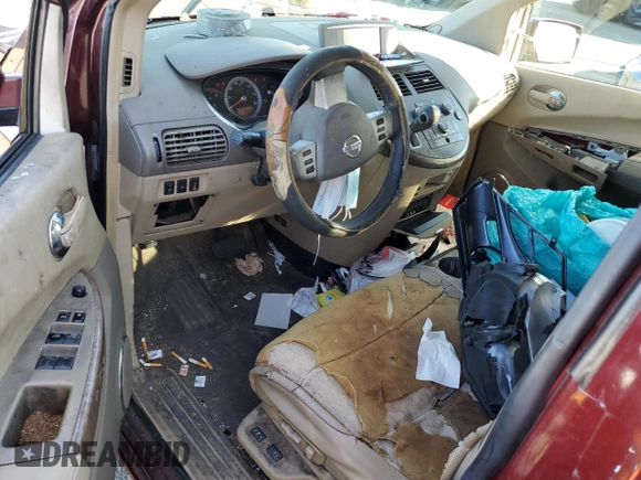 2009 Nissan Quest S with VIN 5N1BV28U59N102032, listed as a Copart auction lot 80573344 with 193,950 mi miles and Salvage Title. Bid and sale history available at carsss.com. Image 8.