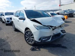 2016 Acura MDX w/Tech with VIN 5FRYD3H4XGB015163, listed as a IAAI auction lot 41635045 with 189,000 mi miles. Bid and sale history available at carsss.com. Image 1.