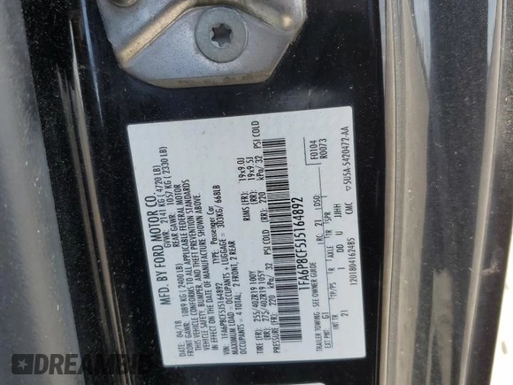 2018 Ford Mustang GT with VIN 1FA6P8CF5J5164892, listed as a Copart auction lot 54906985 with 60,632 mi miles and Salvage title. Bid and sale history available at DreamBid. Image 12.