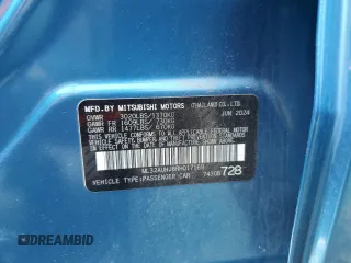 2024 Mitsubishi Mirage ES z VIN ML32AUHJ8RH017169, wystawiony jako Copart lot #60427485 z przebiegiem 9 272 mil mil oraz Nie do naprawy • Non repairable. Historia ofert i sprzedaży dostępna na DreamBid. Obrazek 12.